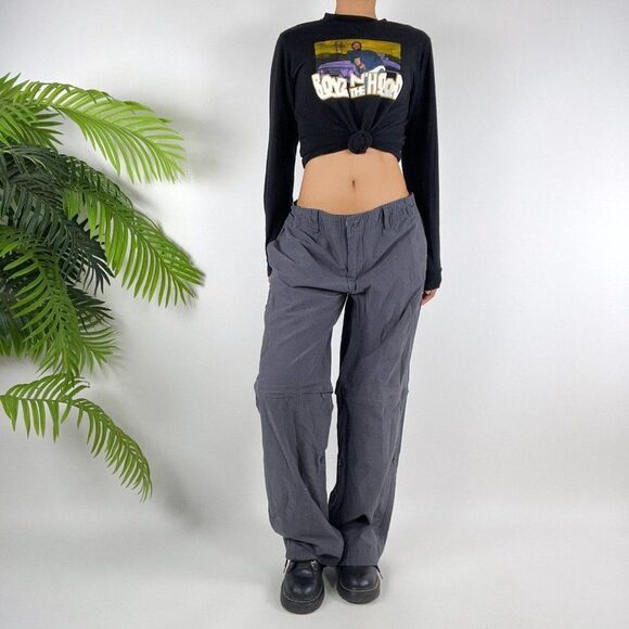 Women's Vintage Gray Indie Low Rise Gorpcore Convertible Cargo Pants / Large - Picture 4 of 6